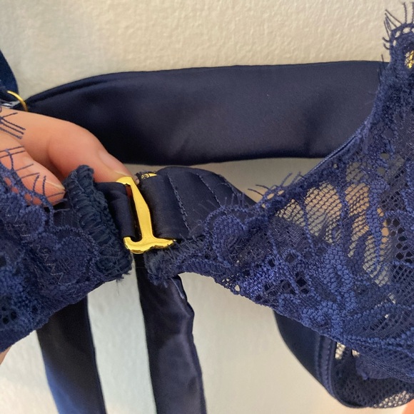Mentionables eyelash lace bow bralette - Navy - Picture 3 of 5